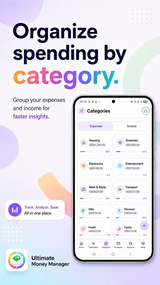 Organize spending by category promo
