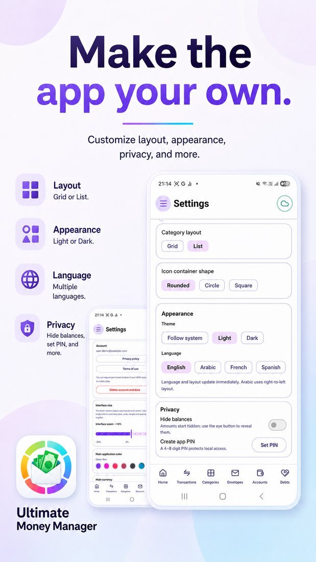Make the app your own settings promo